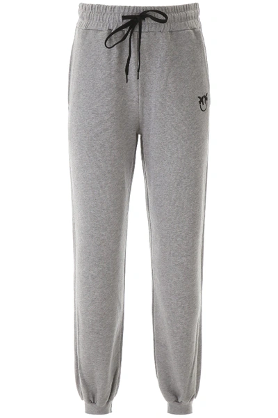 Pinko Joggers With Embroidery In Grey