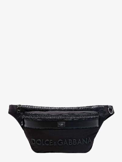 Dolce & Gabbana Logo Rubber Belt Bag In Black