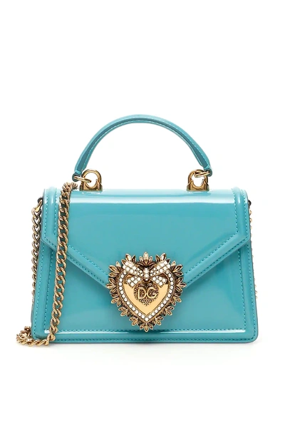 Dolce & Gabbana Small Devotion Bag In Light Blue