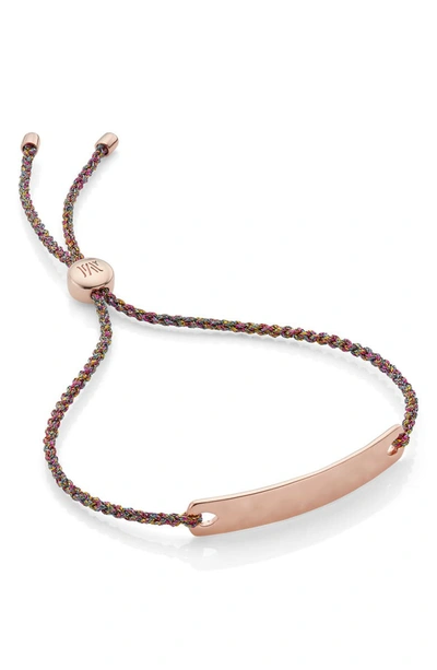 Monica Vinader 18k Rose Gold Vermeil Rainbow Havana Mini Friendship Bracelet In Rose Gold/ Rainbow Metallica