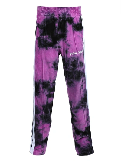 Palm Angels Tie Dye Chenille Track Pants In Purple