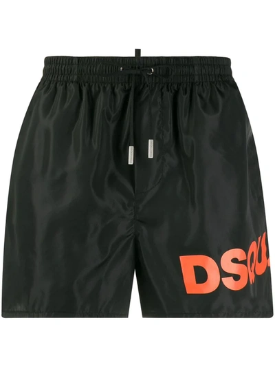 Dsquared2 Logo Swimming Trunks In Black