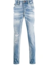 Philipp Plein Super Straight Cut Denim Jeans In Blue