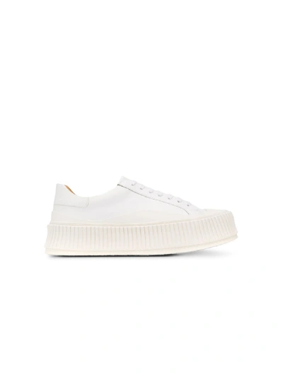 Jil Sander Chunky Plimsoll Sneakers In White