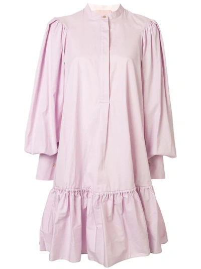 Roksanda Deva Gathered Cotton-poplin Mini Dress In Pink