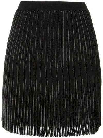 Dion Lee Godet Pleat Mini Skirt In Black
