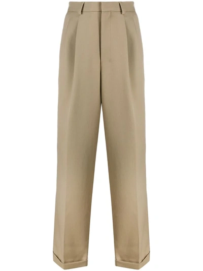 Ami Alexandre Mattiussi Cigarette Fit Trousers In Brown