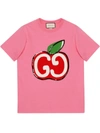 Gucci Gg Apple Print T-shirt In Pink