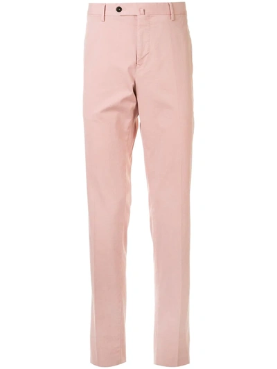 Pt01 Men's Stretch Flat-front Trousers In Salmon