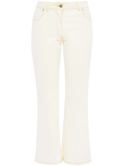 Jw Anderson Mid-rise Kick-flare Jeans In White