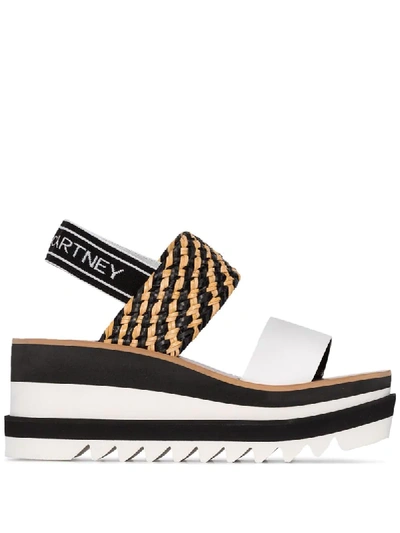 Stella Mccartney Sneak Elyse Flatform Sandals In White