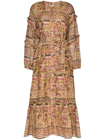 Chufy Nina Printed-silk Maxi Dress In Neutrals