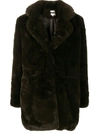 Apparis Sophie Faux Fur Coat In Green