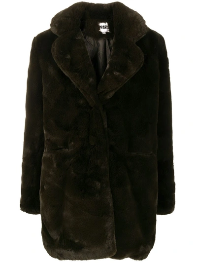 Apparis Sophie Faux Fur Coat In Green