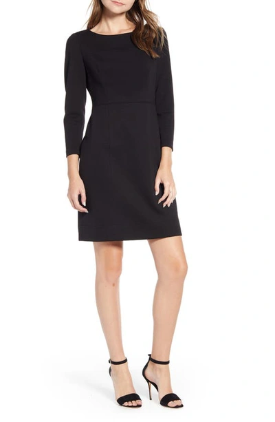 Anne Klein Long Sleeve Ponte Sheath Dress In Anne Black