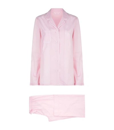 Derek Rose Cotton Pyjama Set In Rose