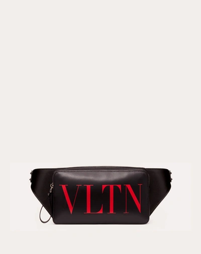 Valentino Garavani Men's Vltn Leather Waist Satchel/belt Bag In Nero