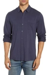 Paige Stockton Slim Fit Long Sleeve Jersey Sport Shirt In Naval Blue