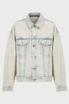 Alexander Wang T Game Acid Wash Denim Trucker Jacket In Acid Pink