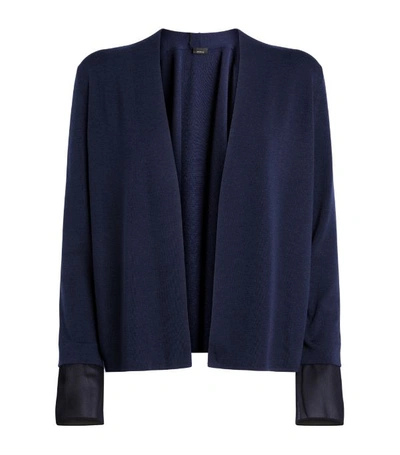 Akris Removable Cuff Cashmere & Silk Cardigan In Ink