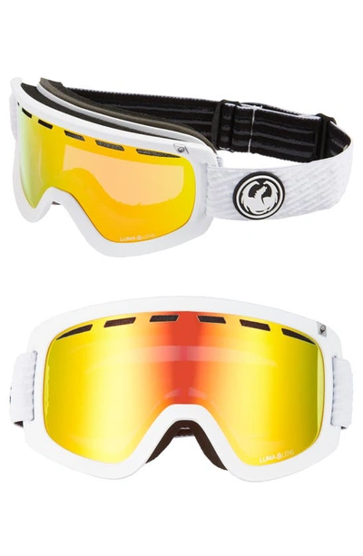 Dragon D1 Otg Snow Goggles With Bonus Lens In White/ Redion Pinkon