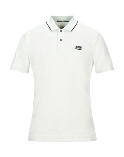 C.p. Company Embroidered-logo Polo Shirt In White