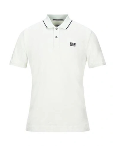 C.p. Company Embroidered-logo Polo Shirt In Egret