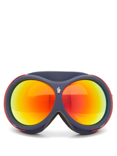 Moncler Logo-jacquard Strap Ski Goggles In Black