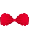 Marysia Antibes Scallop-edged Bandeau Bikini Top In Red