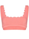 Marysia Palm Springs Scalloped-edge Bikini Top In Pink