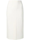 Alexander Mcqueen High-rise Grain-de-poudre Wool Pencil Skirt In White