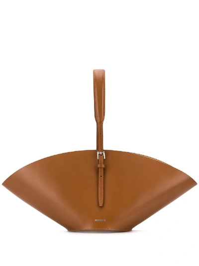 Jil Sander Sombrero Small Leather Tote Bag In Brown