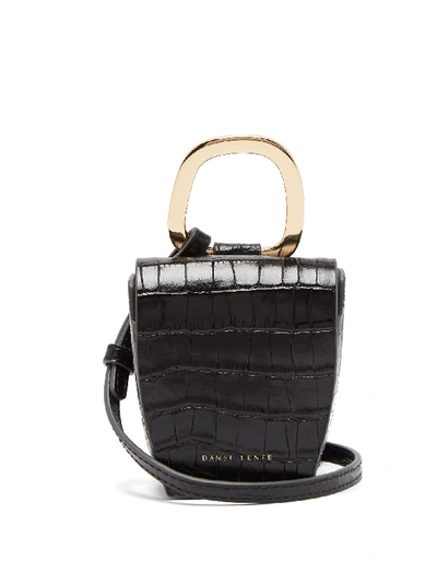 Danse Lente Pablo Crocodile-effect Leather Cross-body Bag In Jet Black