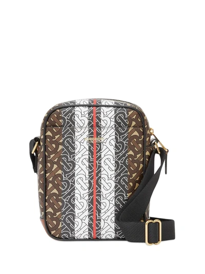 Burberry Monogram Stripe Crossbody Bag In Brown