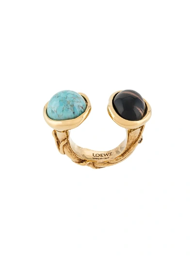 Loewe Tree Semi-precious Stone Ring In Gold