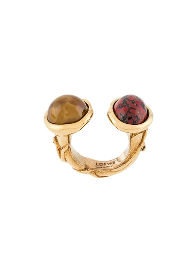 Loewe Cabochon Open Ring In Brown Red