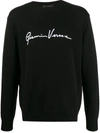 Versace Signature Print Sweatshirt In Black