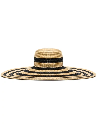 Eliurpi Maxi Striped Hat In Neutrals