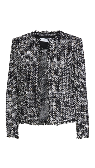 Iro Shavani Metallic Tweed Jacket In Black/silver