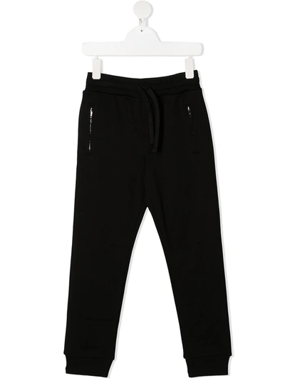 Dolce & Gabbana Kids' Brushed Cotton Sweatpants In Black