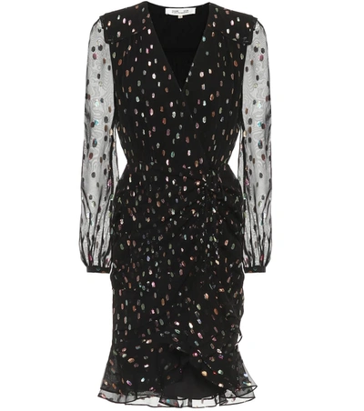 Diane Von Furstenberg Berdina Metallic Minidress In Black