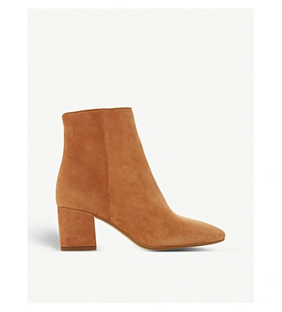 Dune Omarii Suede Heeled Ankle Boots In Camel-suede