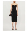 Alex Perry Lee Colour-blocked Crepe Midi Dress In Black