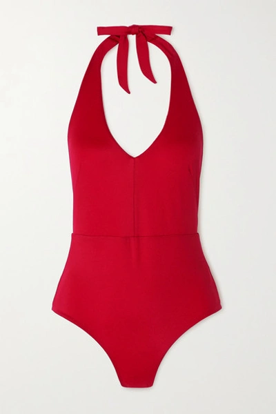 Odyssee Edison Halterneck Swimsuit In Red