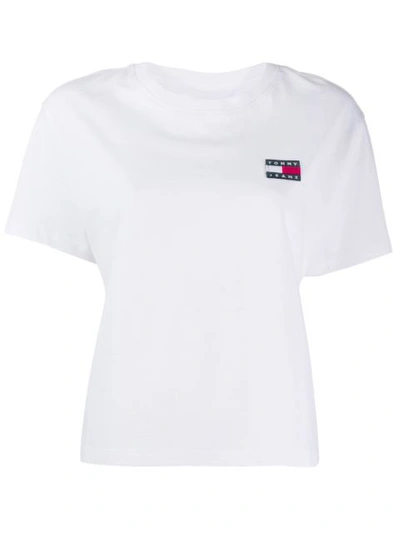 Tommy Jeans Logo-appliqué Cotton-jersey T-shirt In White