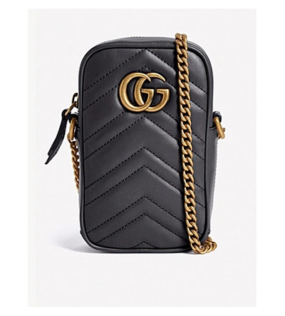 Gucci Gg Marmont Mini Leather Shoulder Bag In Porcelain Rose