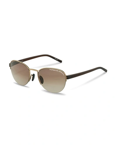 Porsche Design Men's Purism Two-tone Aviator Sunglasses In Gold 2