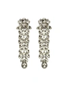 Ben-amun Large Crystal Drop Earrings In Silver