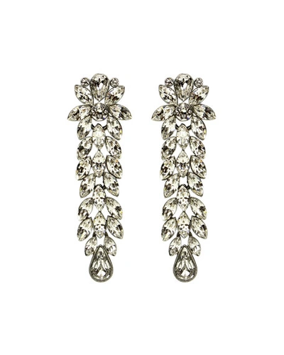 Ben-amun Large Crystal Drop Earrings In Silver
