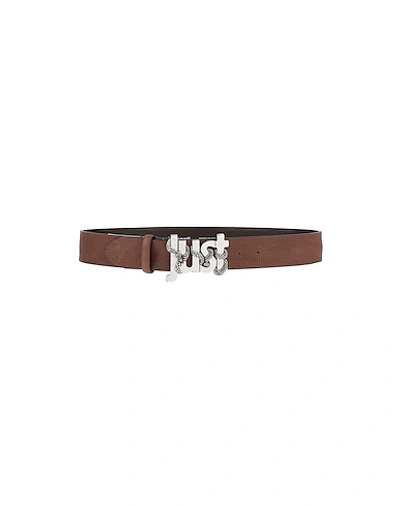 Just Cavalli Leather Belt In Brown